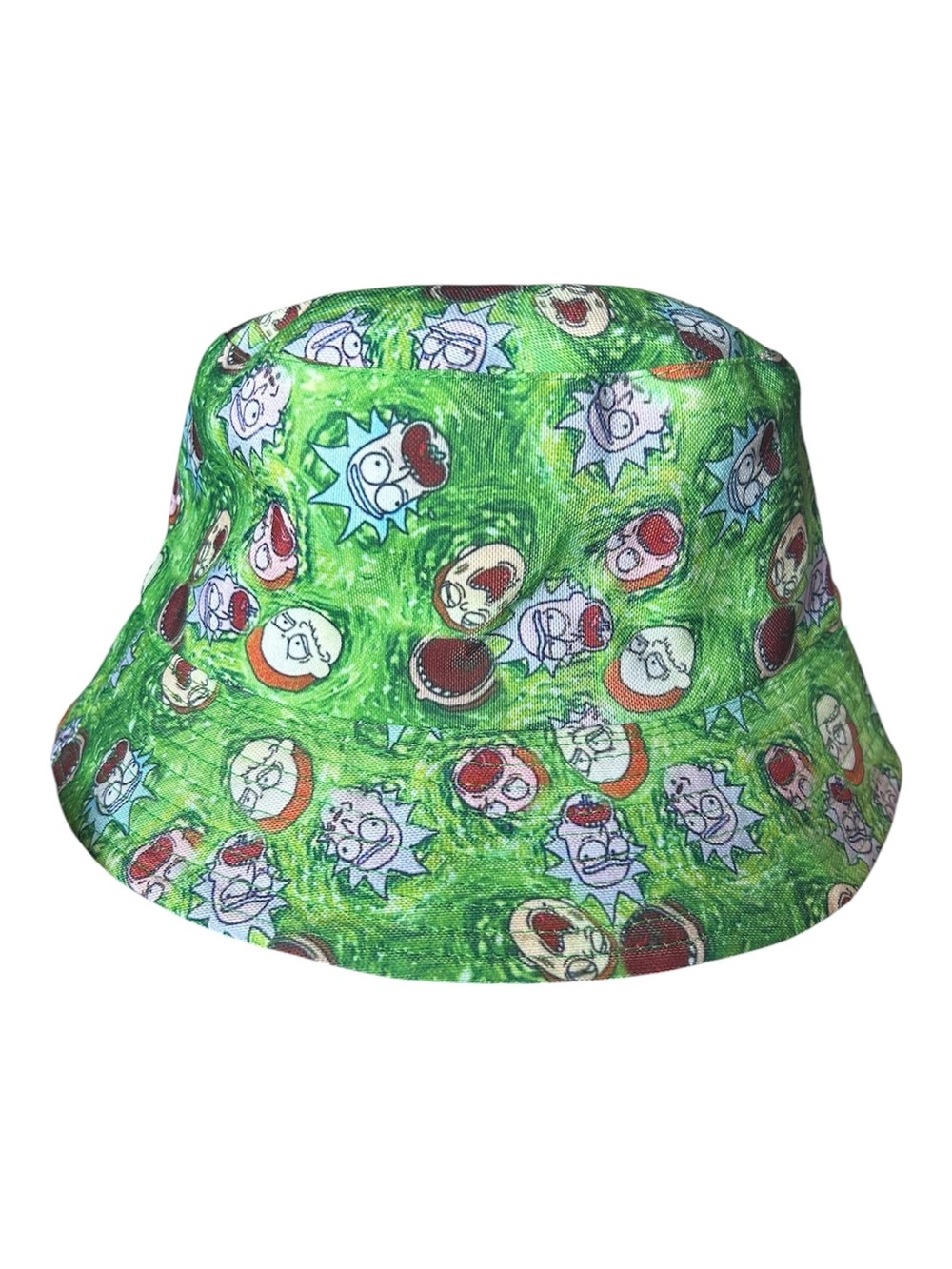Green Rick and Morty Pattern Bucket Hat